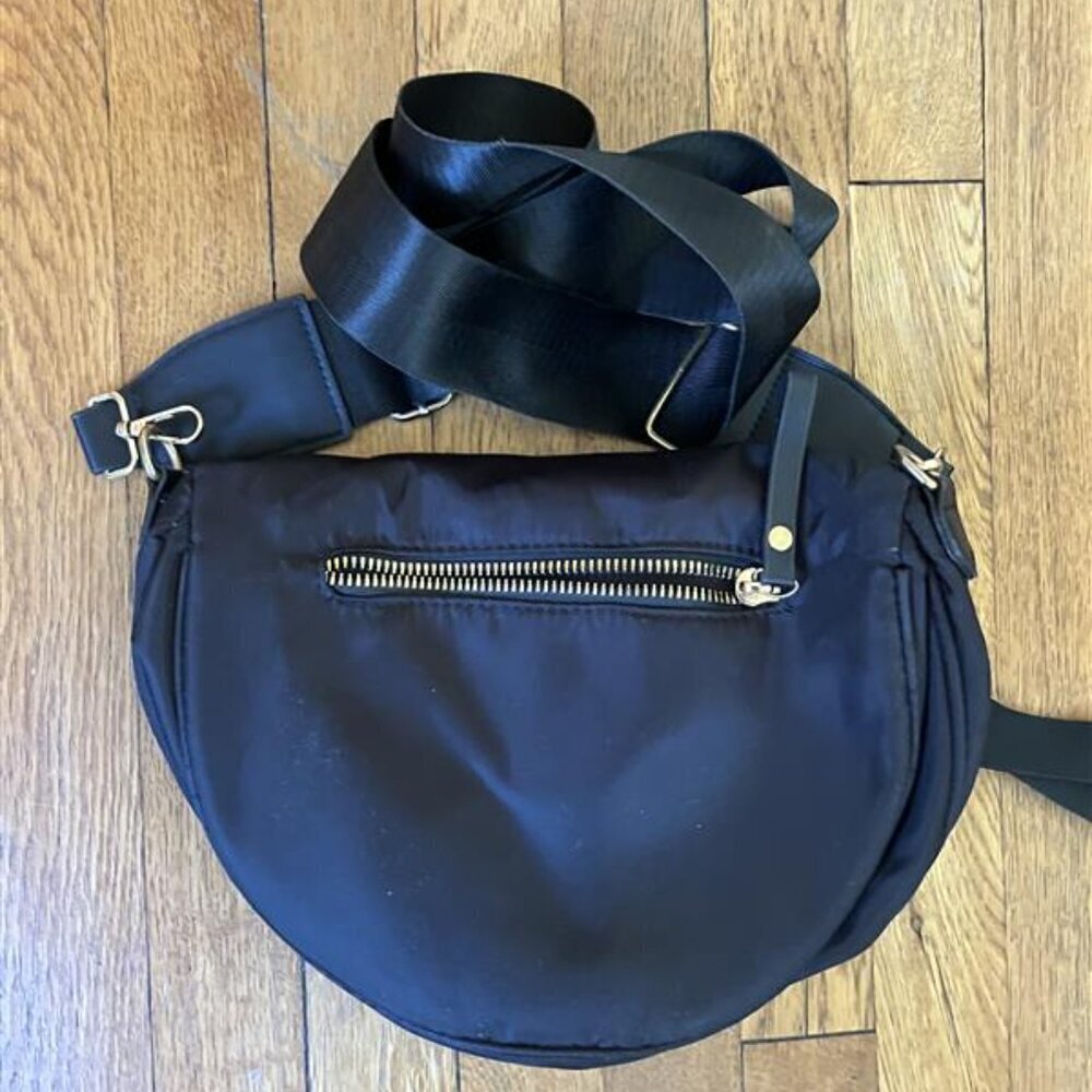 Black Nylon Belt Bag with Gold Detailing - Picture 4 of 5